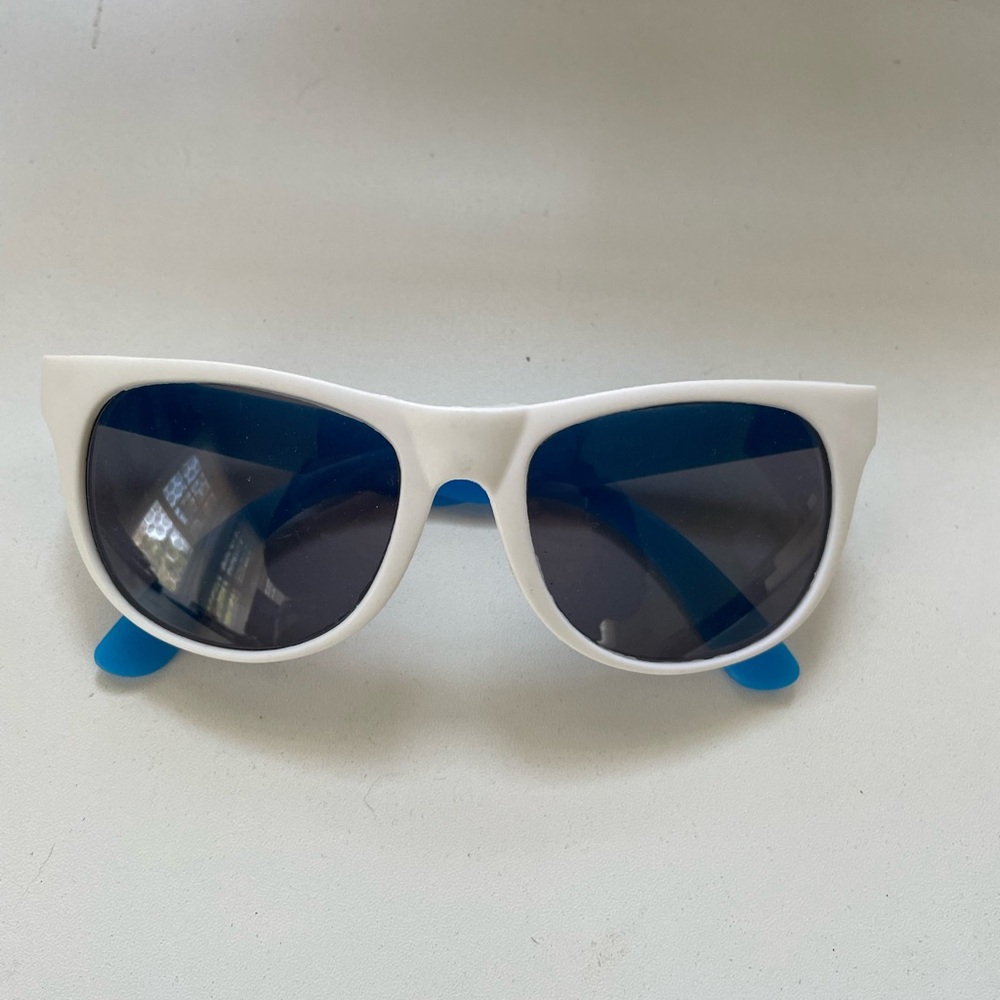 Stylish White and Blue Sunglasses